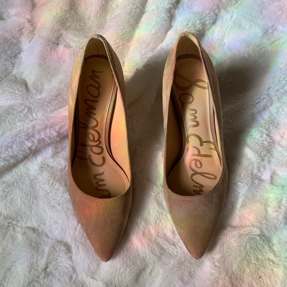 Sam Edelman Nude Suede Heels - Picture 4 of 5
